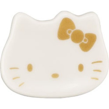 【震撼精品百貨】Hello Kitty_凱蒂貓~日本三麗鷗Sanrio KITTY造型陶瓷筷架-大臉金*22635