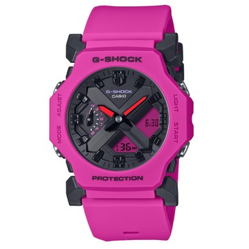【CASIO 卡西歐】 G-SHOCK 極簡強悍 輕巧簡約 搶眼桃 全新進化 雙顯系列 GA-2300-4A_42.1mm
