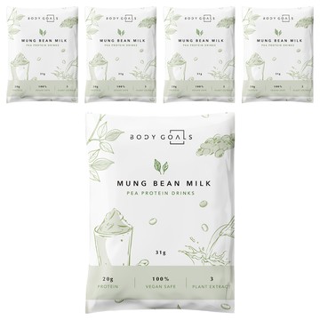 Body Goals 豌豆蛋白飲 綠豆沙 31g 5包 - 純素高蛋白 健身代餐