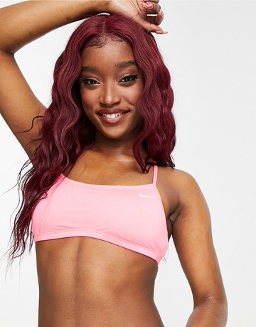 Nike Swimming racerback bikini top in pink