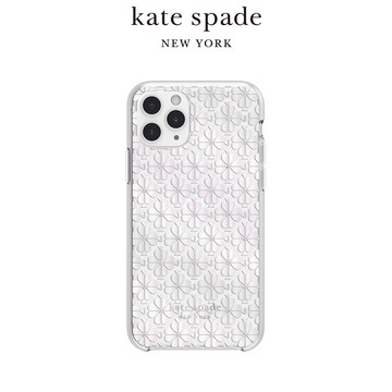 福利品出清5折【kate spade】 iPhone 11系列 精品手機殼/套-黑桃白花