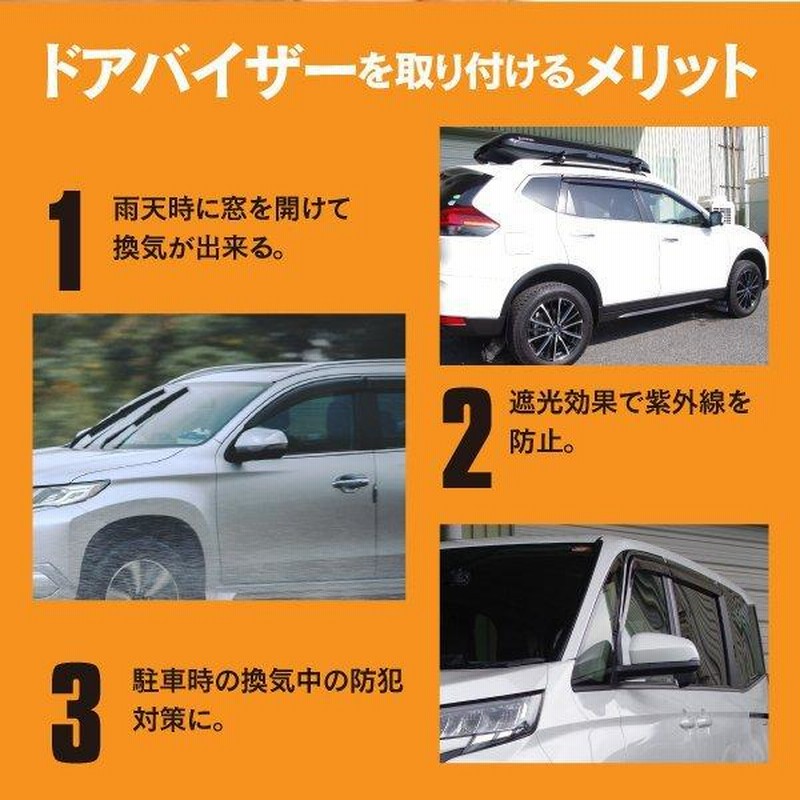 AZ製 ドアバイザー 金具付き ホンダ N-ONE 新型共通 JG1 JG2 JG3 JG4 H24.11〜 専用設計 高品質 純正同形状 4枚セット  アズーリ いつでも送料無料 - 内装用品