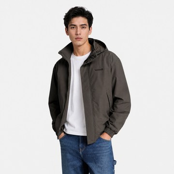 Timberland 男款灰黑色寬版防水保暖飛行外套｜A5SGPCN1