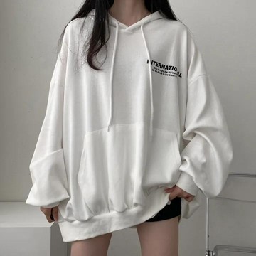已售9642件💖Vuja de 純棉連帽衛衣 大學t 薄衛衣 oversize 大學t 長袖 秋冬上衣 字母印花 潮流