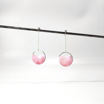 節氣系列-春分(粉) 水泥耳環(生日禮物/情人禮物)