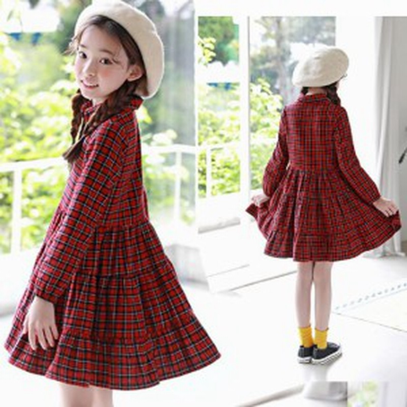 子供服 赤い チェック ワンピース 長袖 シャツ 可愛い 春秋 レッド ワンピース 発表会 卒園式 入学式 通販 Lineポイント最大1 0 Get Lineショッピング