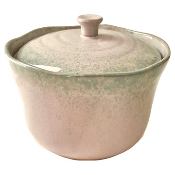 佐和陶瓷 蓋盅 -日本製  灰吹綠釉  1個