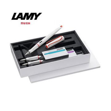 LAMY JOY喜悅系列 鋼筆禮盒組 白桿紅夾/黑桿紅夾 15