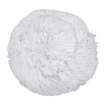 寵物用圓形毛窩 白色 直徑40CM 長毛絨布+防滑布+PP棉 寵物保暖  1個
