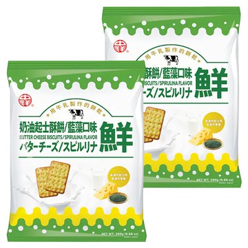 中祥 藍藻奶油起士餅乾  280g  2袋