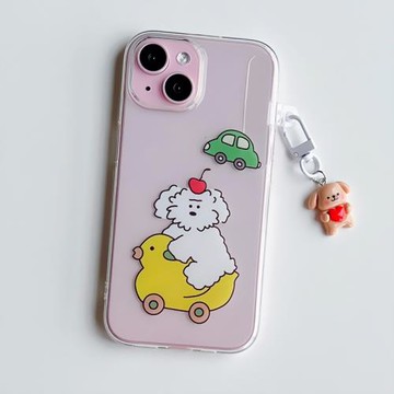 ins風可愛鴨鴨小狗適用于蘋果13/14/15/16/17proMax趣味少女手機軟殼iPhone11/12MINI透明16plus