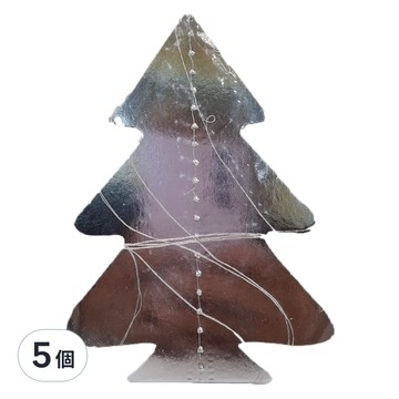 葉子小舖 聖誕拉旗 立體拉旗 豎掛  鏡面銀色  5個  12.5cm x 9cm