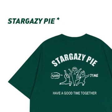 STARGAZY PIE 美式復古潮流卡通印花純棉上衣潮牌t恤男短袖ins夏