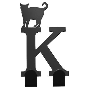 OPUS 東齊金工 歐式鐵藝無痕壁飾掛鉤 HO-ca10-KB 當貓咪遇上字母K 鍍鋅鋼板 精緻烤漆  經典黑  1個
