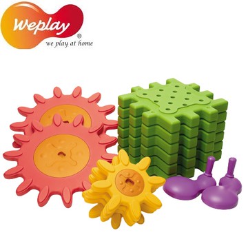 「8%紅利。滿額好禮」童心園 Weplay 統感玩具 - 齒輪探索積木
