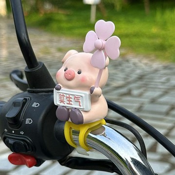 💖機車裝飾💖電動車裝飾品可愛風車小豬車載擺件摩托車電瓶自行機車配件小掛件機車 機車裝飾 機車裝飾品 機車飾品 機車擺