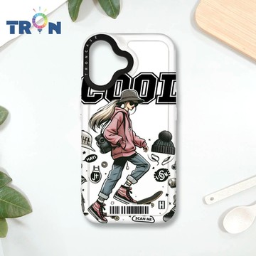 TRON IPHONE 16 雜誌風潮流女孩 防摔 MAGSAFE 磁吸 太空載具殼 透白 手機殼