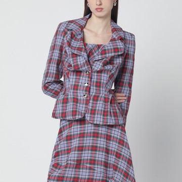 Drunken jacket with tartan pattern
