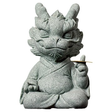 上手家居 招財風水擺件(招財擺飾/招財擺件/馬上有錢/開運/青砂石擺件)龍騰納財  6 x 5 x 10cm  青砂石