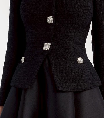 Self-Portrait Bouclé taffeta midi dress