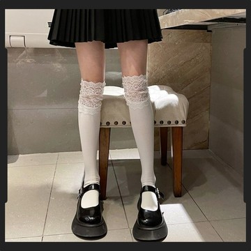 【台灣出貨】秋冬款保暖過膝襪純棉襪女厚襪子日係長襪冬天高筒防滑純色長筒襪 G2.28