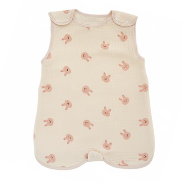 愛北鼻 棉花糖背心式防踢被 建議身高70-100cm  粉色小兔子  L