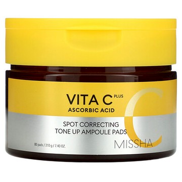 Missha, Vita C Plus，斑點淡化爽膚安瓿化妝棉，80 片，7.40 盎司（210 克）