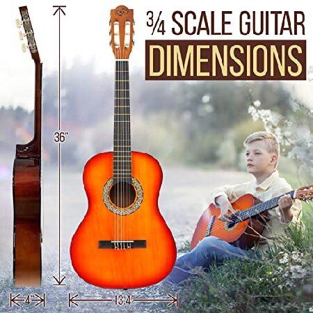 Pyle Classical Acoustic Guitar 36 Inch Junior Size Beginner Starter Kit Steel String Guitarra Acustica Bundle Pack with Gig Bag, Tuner, Picks,並行輸入