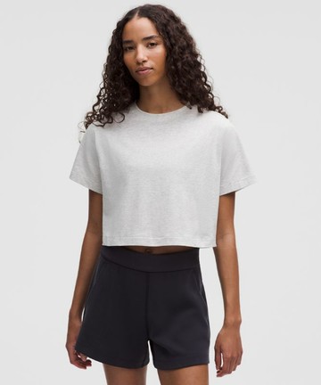 All Yours Organic Cotton-Blend Cropped T-Shirt Size Large
