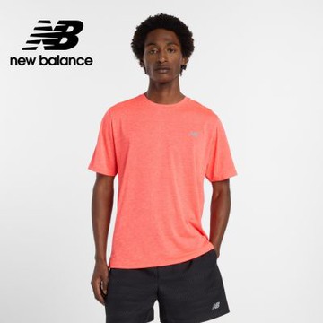 【New Balance】涼感降溫短袖上衣_男性_螢光橘_MT41253URR
