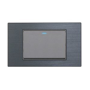 【易智快充】單開LED冷光開關面板-金屬碳灰