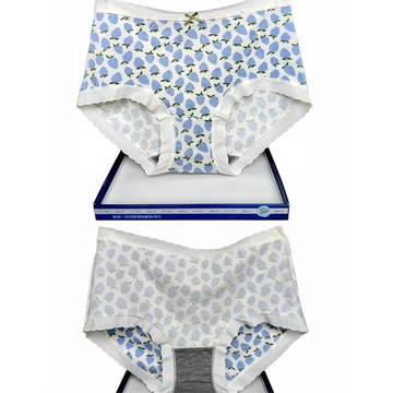 彩田內褲女莫代爾棉中腰32393高腰32395印花蕾絲邊包臀石墨烯抑菌