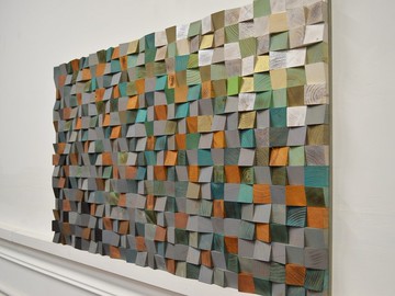 好天气-木抽象油画墙-木墙艺术图片