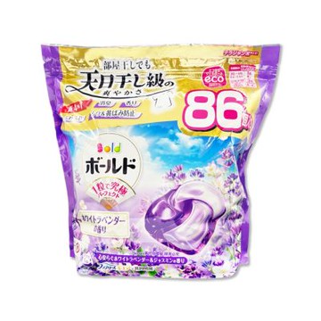 日本P&G-Bold強洗淨4合1消臭柔軟香氛洗衣凝膠球86顆/袋(祛黃潔白洗衣球補充包,柔順防皺好熨燙,室內晾曬洗衣膠囊,1粒究極全機型適用)