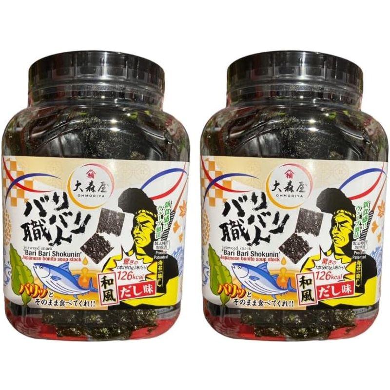 2個 大森屋 バリバリ職人 和風だし味 味付けのり 60g×2個