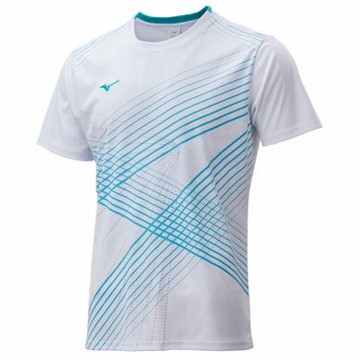 MIZUNO 美津濃 短袖上衣 男 羽球 吸濕排汗 白 72TAD00201