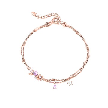 L'amour 優雅紫色小花手鏈