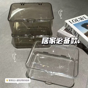 現貨🔥隔日到貨 面膜收納 化妝品收納盒 翻蓋收納盒 壓克力透明置物盒 防塵置物盒 透明帶蓋壓克力盒子 桌面收納盒 盒子
