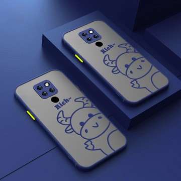 華為mate20手機殼親膚線條牛磨砂硅膠邊撞色鏡頭全包防摔牛年個性潮流新款mate20pro保護套