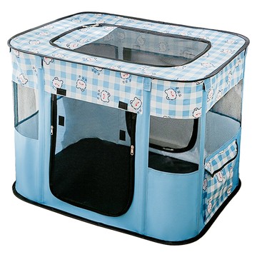 寵物星樂園 方形摺疊寵物圍欄帳篷 藍色小熊  L  1個