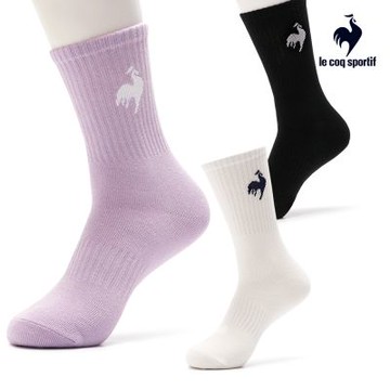 法國公雞 LOGO織紋經典中筒襪 男女款 三色 LWW03222