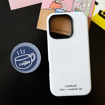 極簡格紋咖啡 蘋果17promax手機殼iphone16pro菲林磁吸支架個性15 防摔保護殼純色