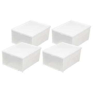 IRIS OHYAMA 愛麗思歐雅瑪 前開式可疊加鞋盒 NSBM340 3kg  白色  4個