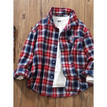 棉微磨毛男童格子長袖襯衫兒童寶寶柔軟襯衣春秋外貿童裝新款w11