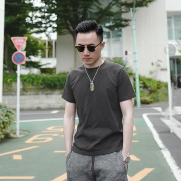 220g純色夏潮流T恤男士圓領短袖青少年休閑日常打底簡約TEE衫上衣