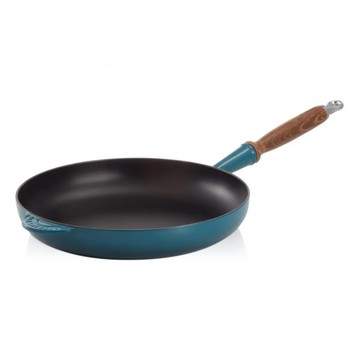 Le Creuset 法國系列廚具 鑄鐵木柄平底鍋-深邃藍 26cm (LC441)