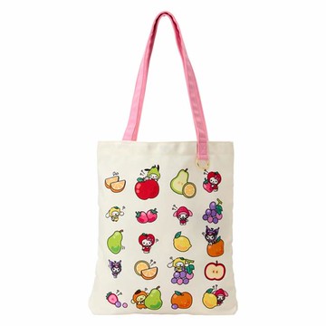 小禮堂 Sanrio 三麗鷗 棉質直式肩背袋 (302水果吧)