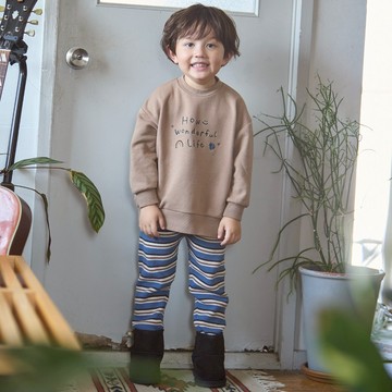 petit main 品牌旗艦店【可機洗】多色條紋針織緊身褲 【日本直接出貨】