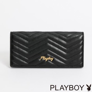 PLAYBOY - 翻蓋長夾 Femme系列 - 黑色