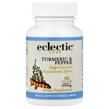 Eclectic Herb, 凍乾，姜黃和胡椒，430 毫克，90 粒素食膠囊